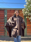 Poncho de Huaso Chocolate con Capucha