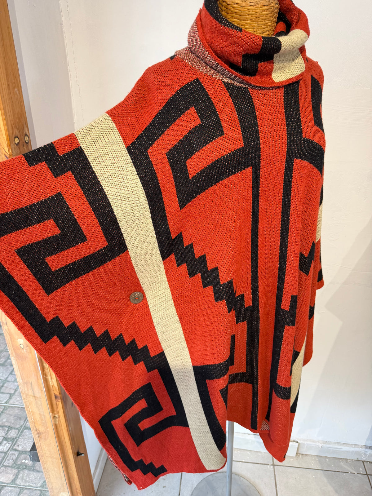 Poncho Vestir Étnico Rojo