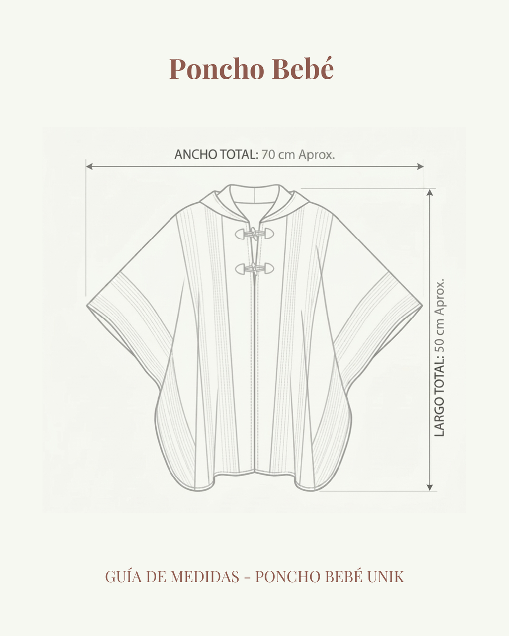 Poncho de Huaso Bebé 1.0mt Gris Oscuro