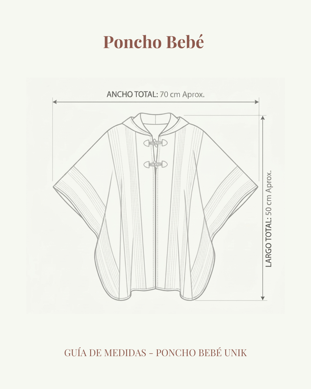 Poncho de Huaso Bebé 1.0mt Gris Oscuro