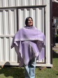 Ruana Lila Diseño Herradura Blancas