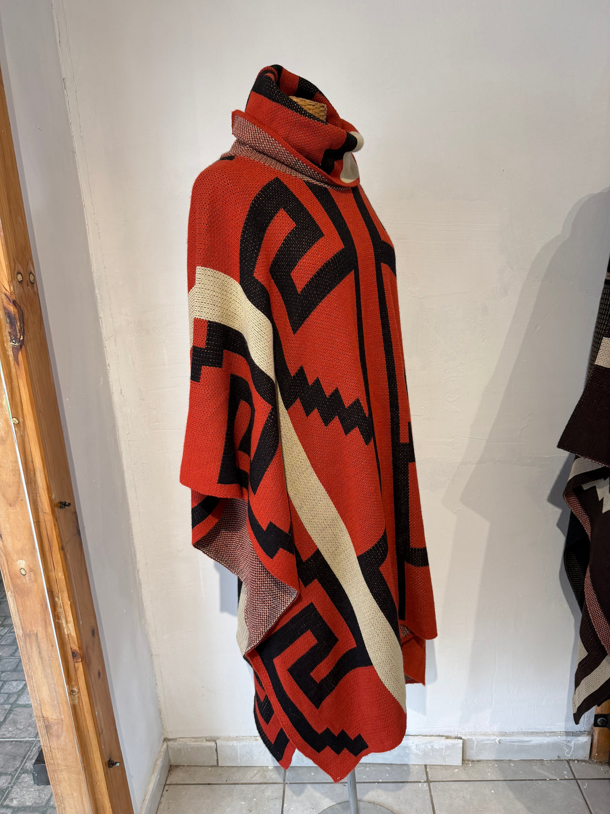 Poncho Vestir Étnico Rojo