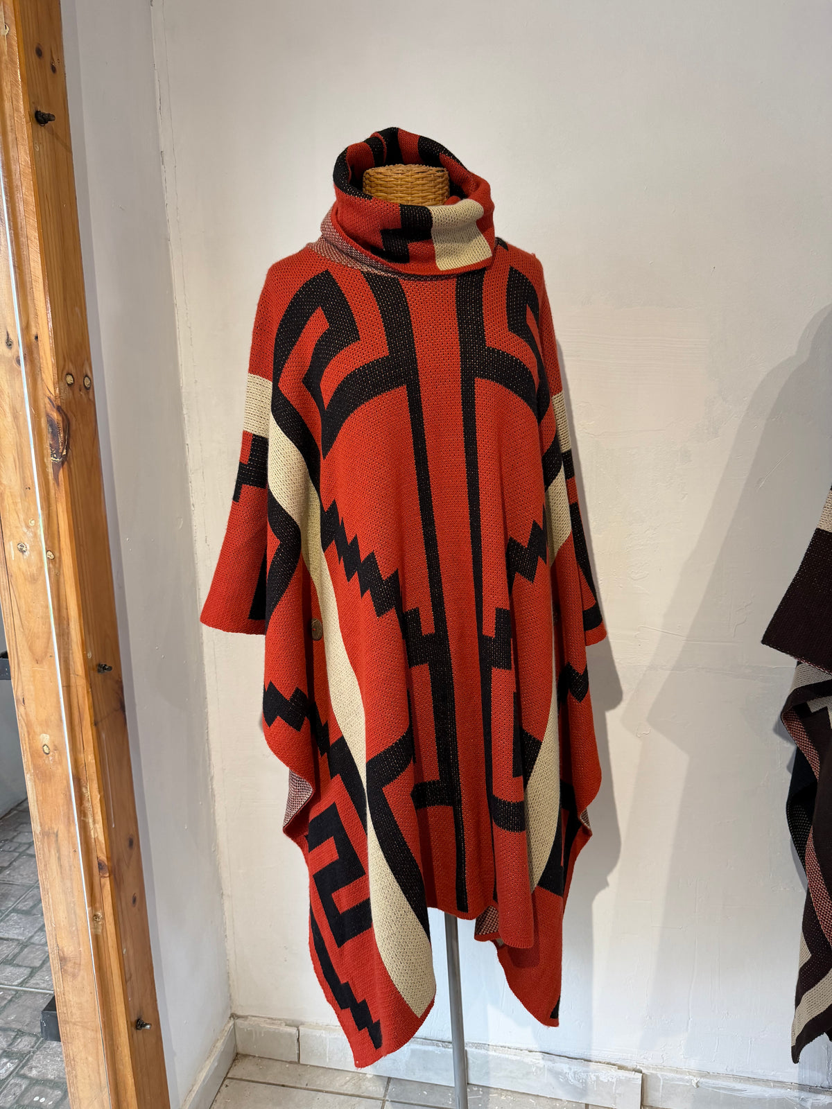 Poncho Vestir Étnico Rojo