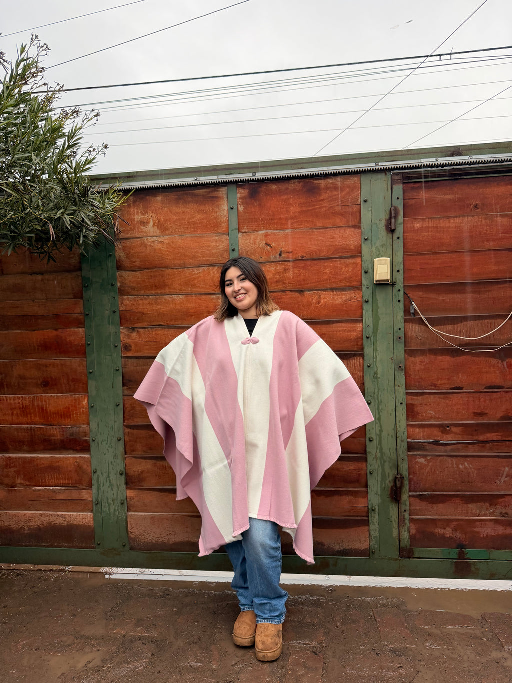 Poncho Campo Campo Rosado con Crudo